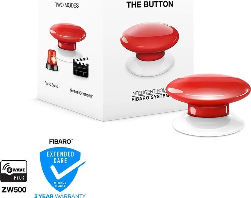 The Button - Scène schakelaar van FIBARO in Rood – productfoto
