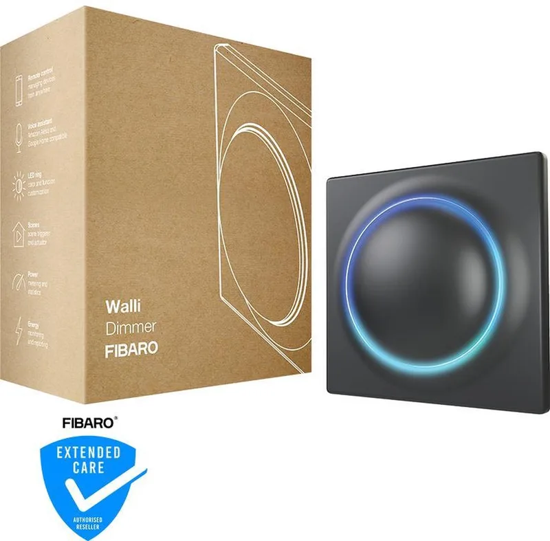 Walli Dimmer - Slimme inbouw dimmer - geschikt voor LED - Z-Wave Plus från FIBARO i Antracit – produktbild
