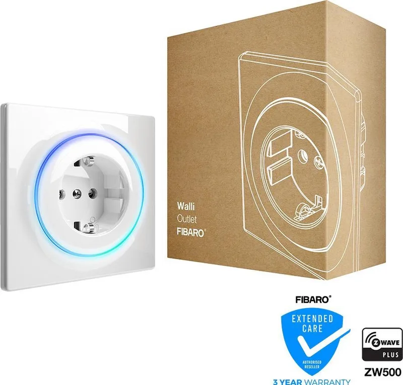 Walli Outlet Type F - Slimme stekker met energie meting - NL versie by FIBARO in White – product photo
