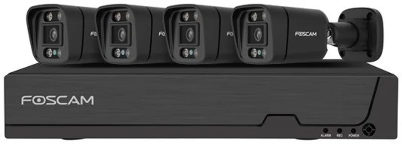 FNA108E-B4-2T-B Kit Beveiligingscamera Set - 4 Camera's - PoE - 2TB Geheugen - Kleurennachtzicht 20m - 8MP de Foscam en Noir – photo produit