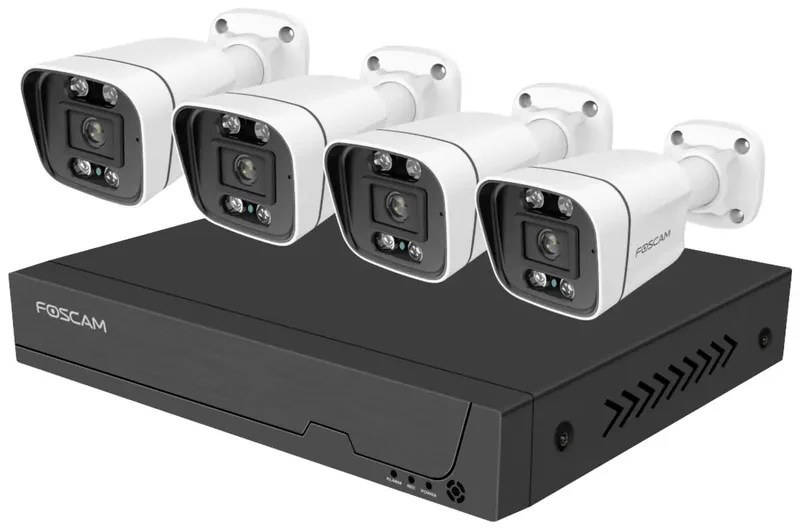 Schloss / Zutrittskontrolle FNA108E-B4-2T LAN IP-Überwachungskamera-Set 8-Kanal mit 4 Kameras 3840 x 2160 Pixel från Foscam – produktbild