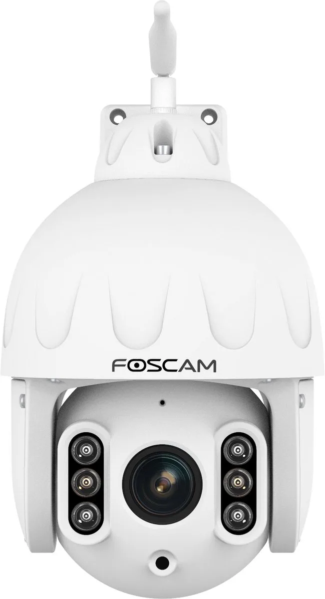 SD8P Beveiligingscamera Buiten – 4K 8MP Dual-band WiFi PTZ Camera – 355° Pan 90° Tilt – 4x Optische Zoom – Auto Tracking – Persoons- en Voertuigdetectie – Nachtzicht 50m – Spotlight Sirene – IP66 van Foscam in Zwart – productfoto
