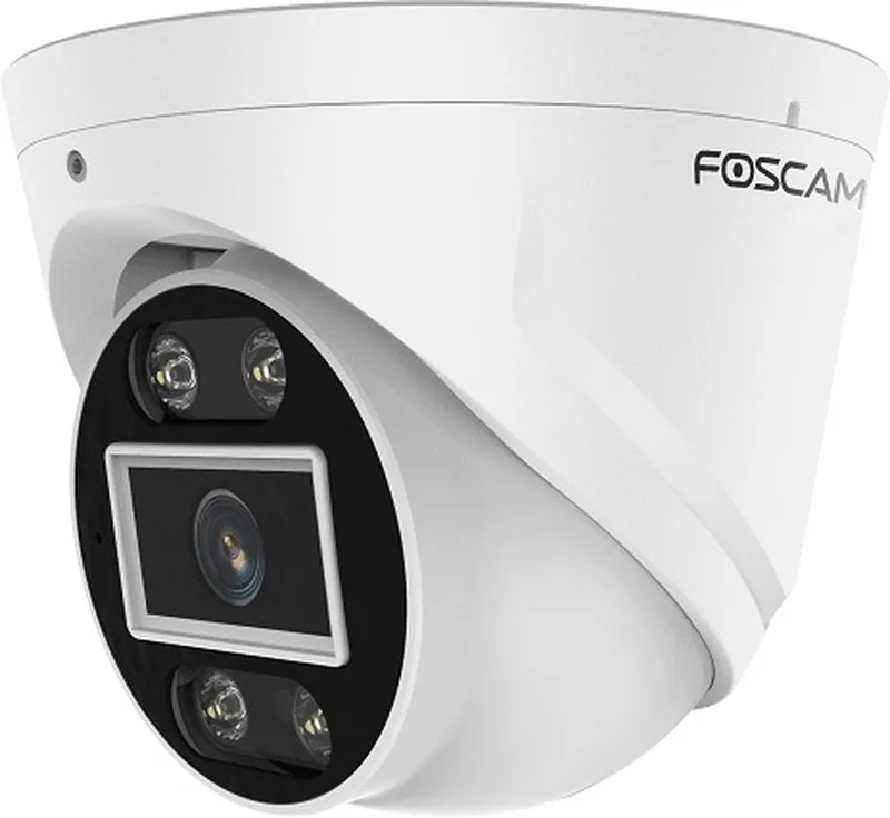T8EP 4K UHD Turret Beveiligingscamera – 8MP PoE Camera voor Buiten – Actieve Afschrikking met Sirene en Spotlight – Slimme Detectie – Nachtzicht – IP66 van Foscam in Wit – productfoto