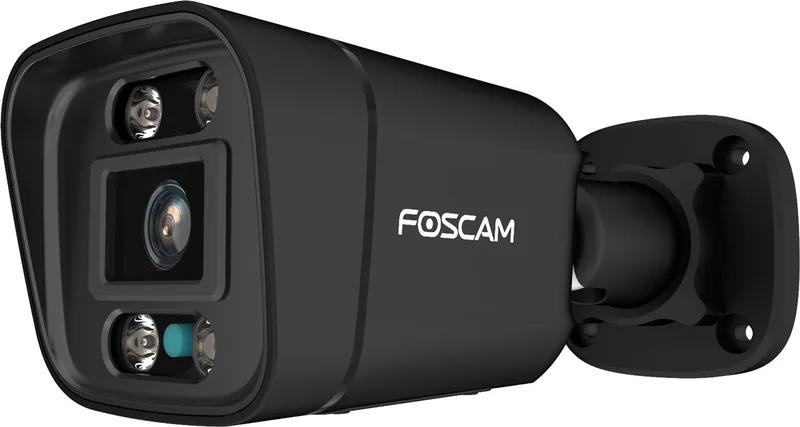 V4EC Beveiligingscamera Buiten – 4MP 2K QHD Starlight PoE IP Camera – Kleur Nachtzicht – Persoonsdetectie – 2-weg Audio – Spotlight Sirene – IP66 by Foscam in Black – product photo