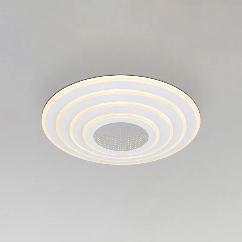 Smart LED-Deckenleuchte Jocelyn, weiß, CCT, Fernbedienung fra Globo i Hvid, Grå – produktbillede
