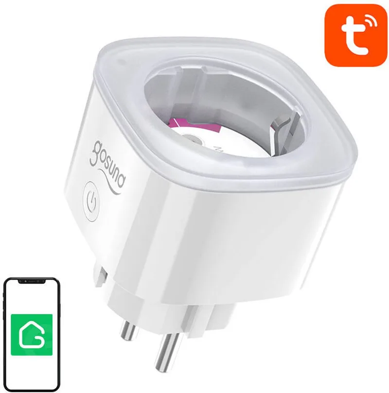 EP8 Slimme Wi-Fi Stopcontact - Bedieningsapp en stuurpen van Gosund in Transparant – productfoto