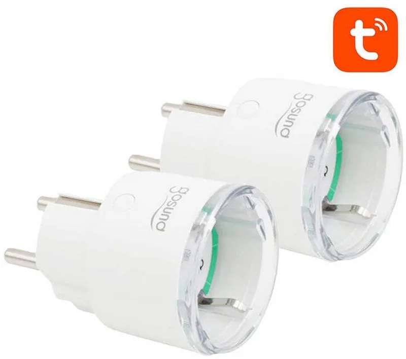 Smart Wifi-Stopcontact Voor Tuya 3680W 16A 2-Pack Afstandsbediening de Gosund en Transparent – photo produit