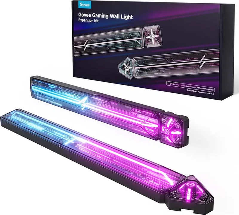 Gaming Wall Lights Uitbreidingskit (2+1) - gaming verlichting - RGBIC - app-bediening - Alexa/Google - Matter compatibel van Govee in Zwart – productfoto