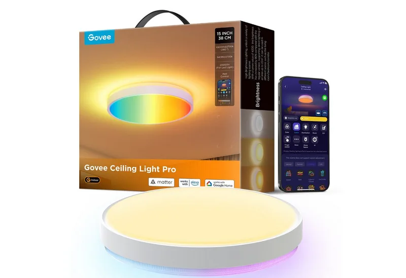 Govee 15-Zoll RGBICWW + RGBICWW runde smarte Deckenleuchte Smarte Lampe de Govee – photo produit