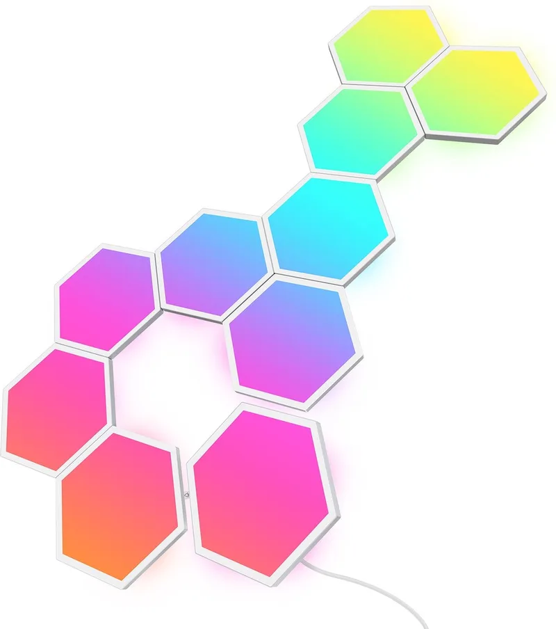hexagon wall panels RGBIC - 10 slimme lichtpanelen by Govee in White – product photo