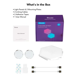 hexagon wall panels uitbreiding - 2 slimme lichtpanelen de Govee en Blanc – photo produit 3 sur 6