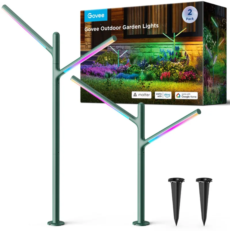 Outdoor Garden Lights slimme tuinverlichting Matter RGBWW 2 stuks by Govee in Black – product photo