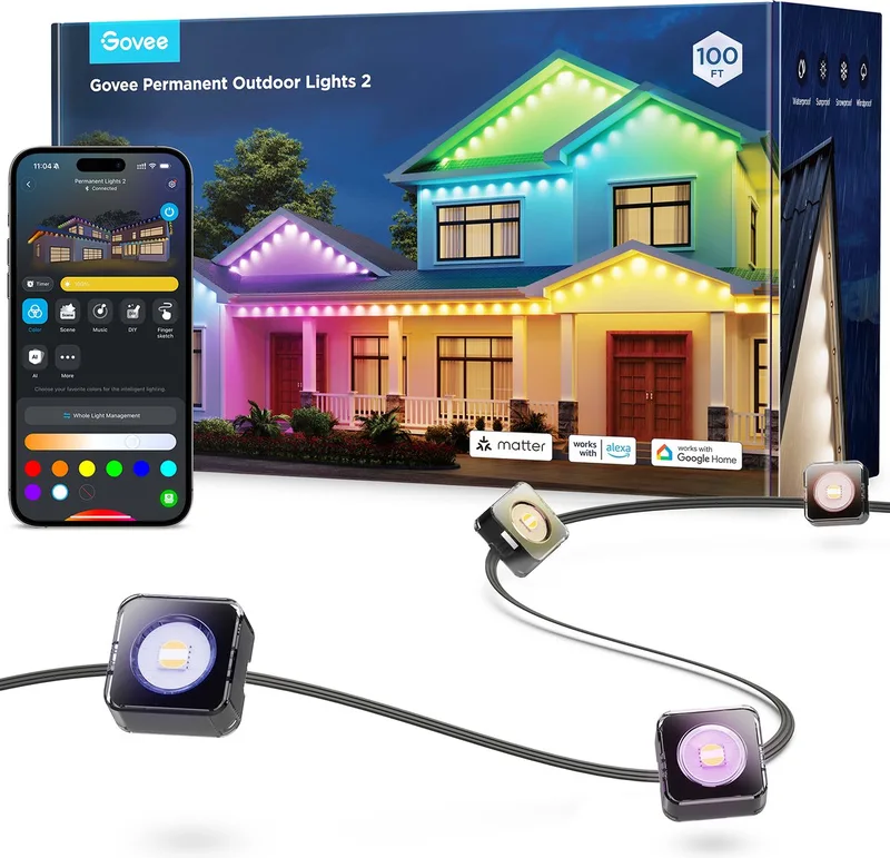 permanente buitenverlichting Matter RGBICW - 30m by Govee in Black – product photo