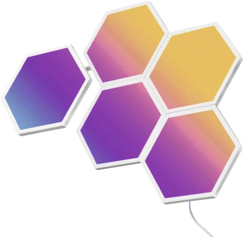 RGBIC Glide Hexa Light Panels 5 pcs Slimme wandverlichting Wi-Fi/Bluetooth von Govee in Weiß – Produktfoto