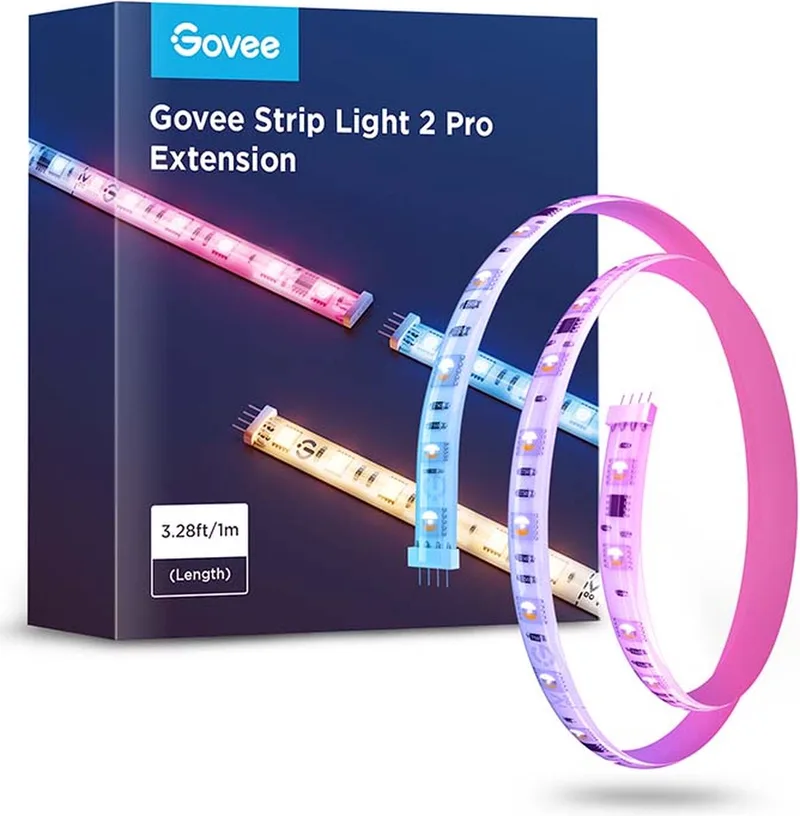 slimme ledstrip 1m RGBIC+WW - uitbreiding voor Strip light Pro by Govee in Transparent – product photo