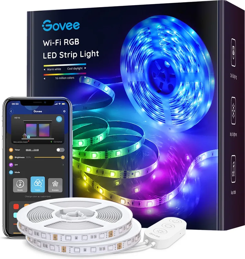 slimme RGB ledstrip 2 x 5 meter - app en spraakbediening by Govee in White – product photo