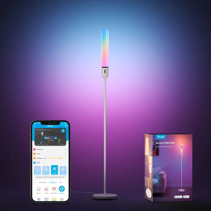 slimme vloerlamp 150 cm RGBICWW - 360° verlichting by Govee in White – product photo