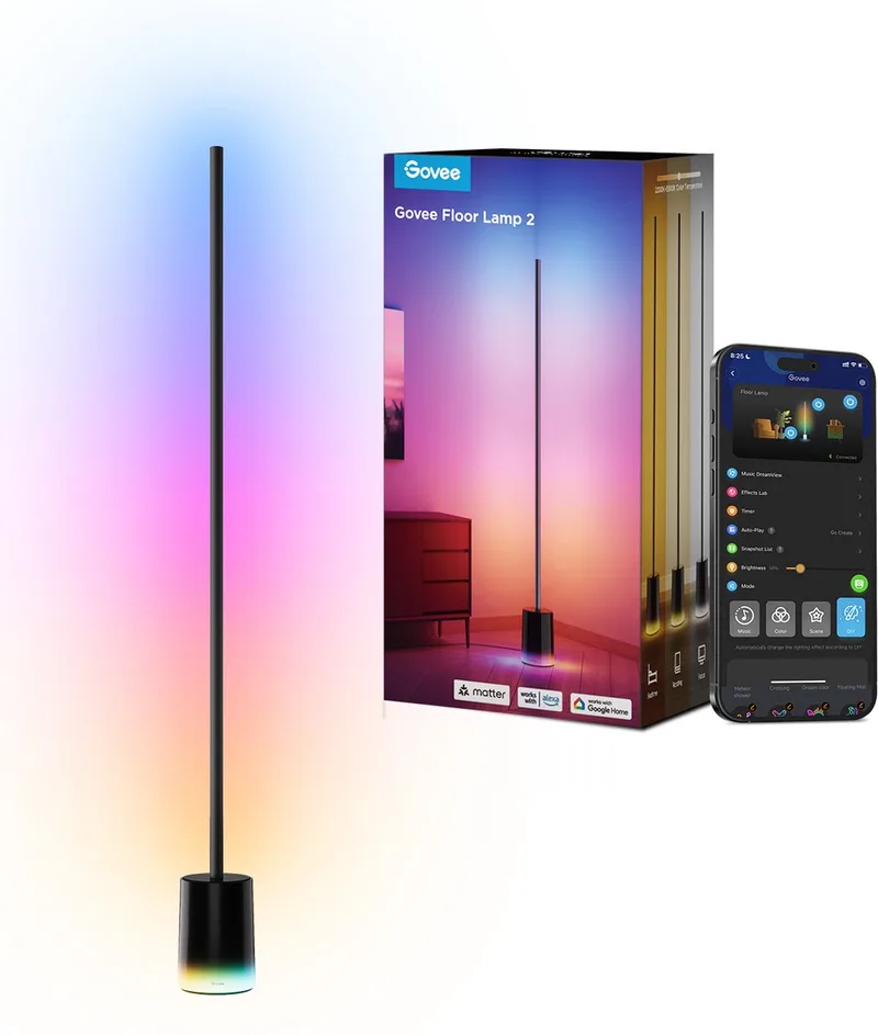slimme vloerlamp 152 cm Matter RGBICWW - sfeerverlichting by Govee in Black – product photo