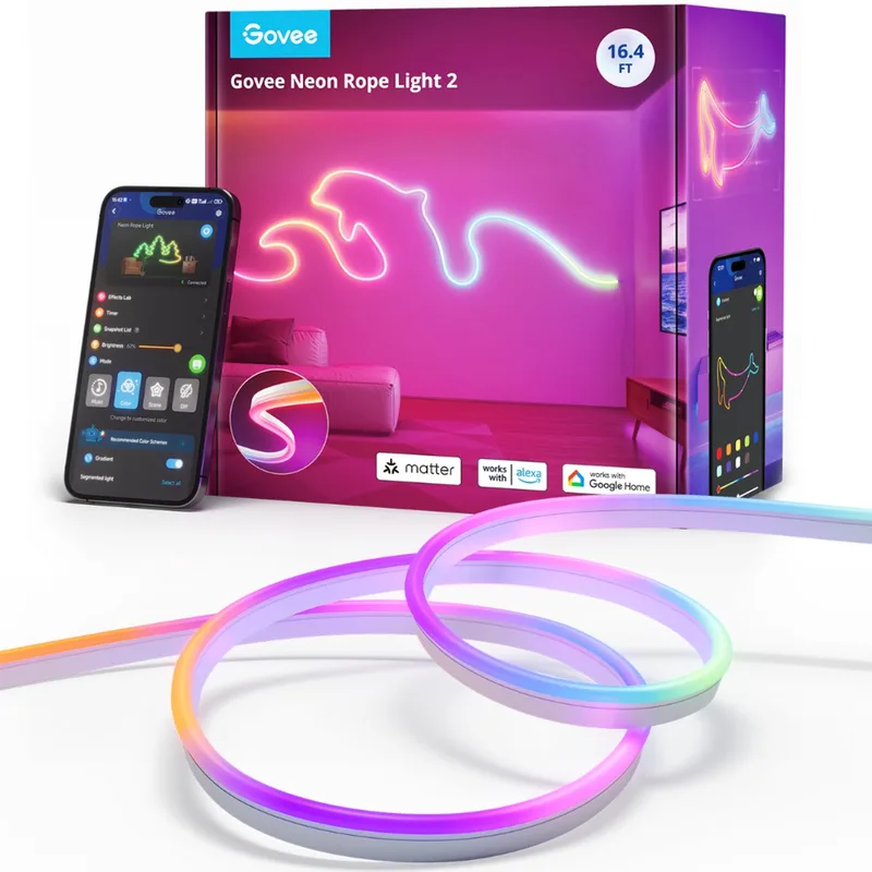 slimme witte neon ledstrip 5m Matter RGBIC - flexibel by Govee in White – product photo 1 of 3