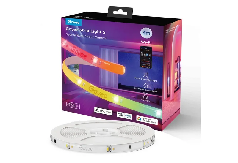 Strip Light S 3 m - led strip - RGBICW - app-bediening - Alexa/Google - Matter compatibel de Govee en Transparent – photo produit 3 sur 3