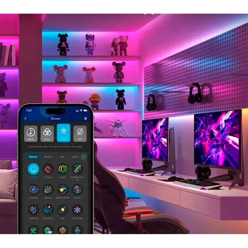 Strip Light S 5 m - led strip - RGBICW - app-bediening - Alexa/Google - Matter compatibel de Govee en Blanc – photo produit 3 sur 6