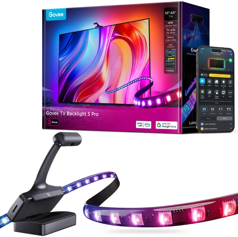 TV Backlight 3 Pro - slimme ledverlichting voor 55-65 inch tv - HDR triple camera - Matter compatible by Govee in Black – product photo