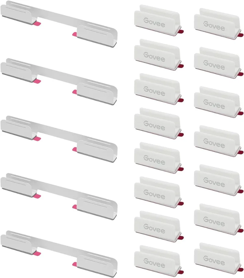 witte montageclips Neon Rope Light 2 - set van 20 clips de Govee en Argent – photo produit