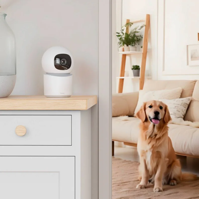 Smart Indoor Camera, 2-weg audio sensor WLAN beweegbaar de Hama en Blanc – photo produit