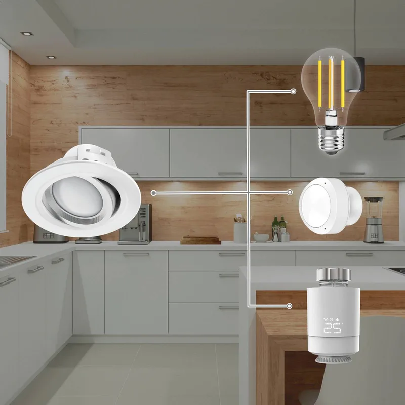 WLAN LED inbouwspot, app-besturing CCT nikkel van Hama in Gesatineerd nikkel – productfoto
