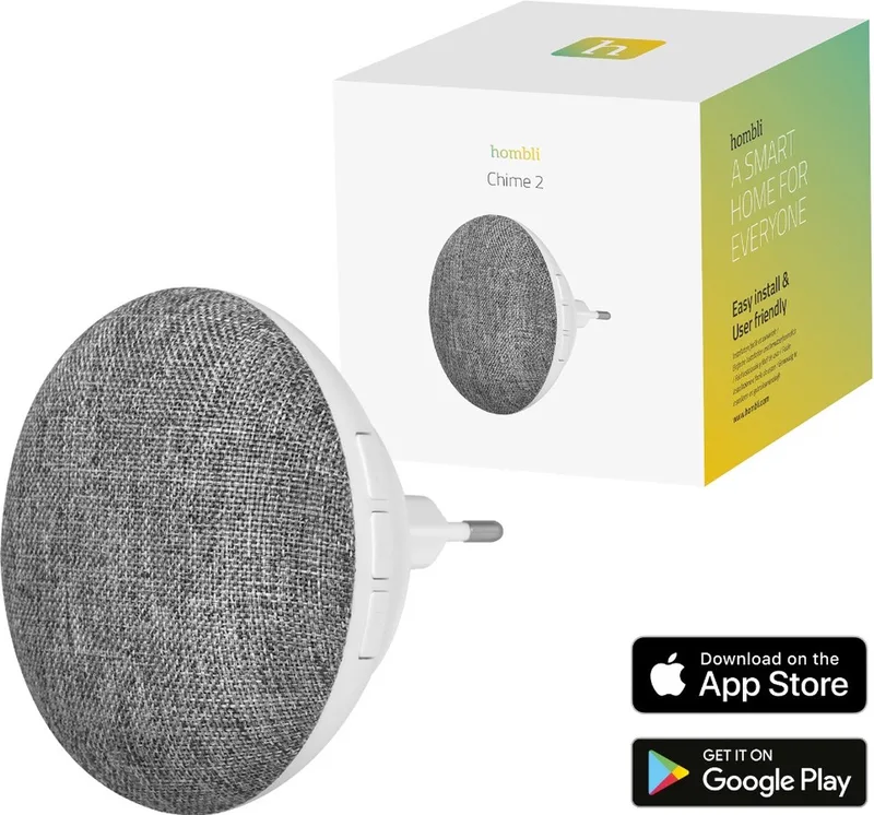 Doorbell Chime 2 - Draadloos - Deurbelgong - 21 deuntjes - Compatibel met Hombli Smart Deurbel - Deurbel ontvanger de Hombli en Gris – photo produit