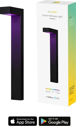 Slimme Sokkellamp Uitbreiding - Buitenverlichting - Wit en gekleurd licht - Tuinverlichting - Timerfunctie - 1 stuks by Hombli in Black – product photo 1 of 5