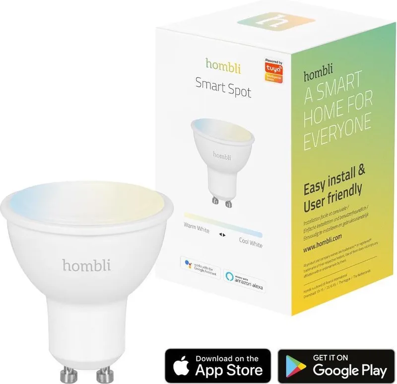 Slimme verlichting - Wifi Lamp GU10 warmwit licht - 1 stuk van Hombli in Zwart – productfoto