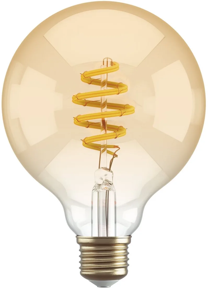 Smart Filament Bulb - E27 G95 - Amber - Globe - Warm wit licht - Vintage look - Wifi - 1 Stuk de Hombli – photo produit