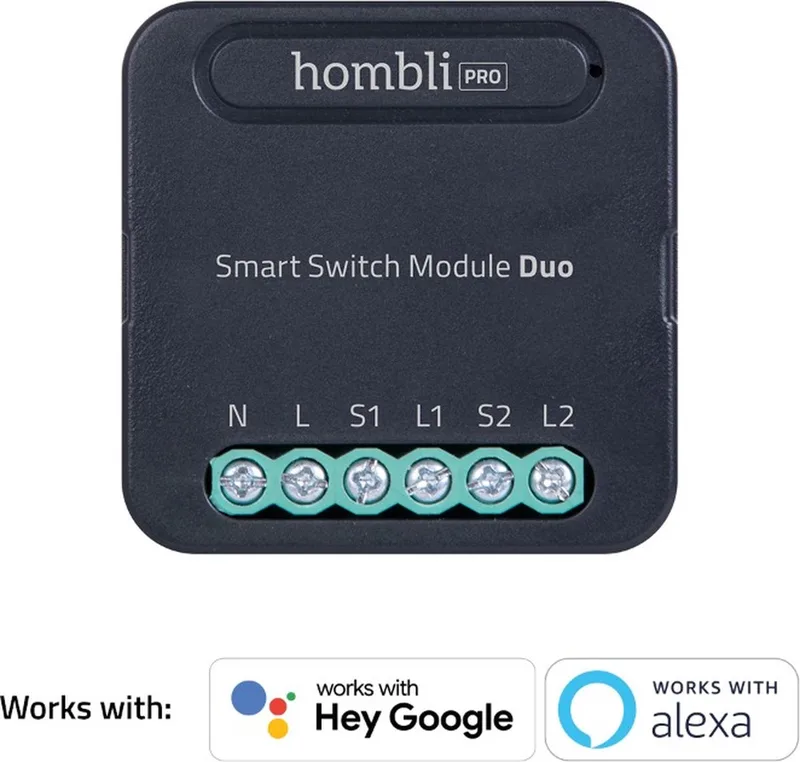 Smart Switch Module - Retrofit Wifi schakelaar voor dubbele wandschakelaar of stopcontact – Bediening via Mobiele App - Geen hub nodig de Hombli en Noir – photo produit