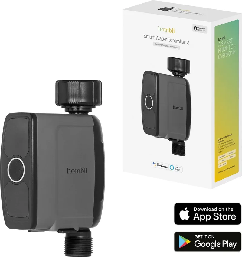 Water Controller V2 - Slim Irrigatiesysteem, Smartphone Bediening, Timers, Scenario`s, Schema`s, Stembesturing, Bluetooth verbinding von Hombli – Produktfoto