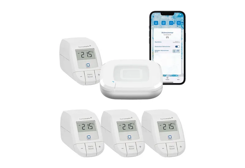 Heizkörperthermostat Starter Bundle Heizen Basic für 4 Heizkörper von Homematic IP in Weiß – Produktfoto