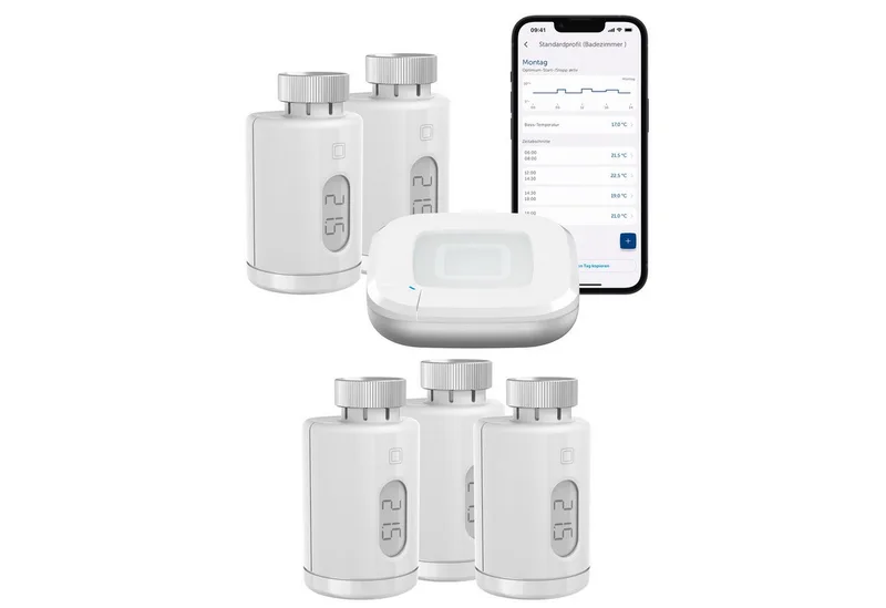 Heizkörperthermostat Starter Set Heizen pure für 5 Heizkörper by Homematic IP in White – product photo