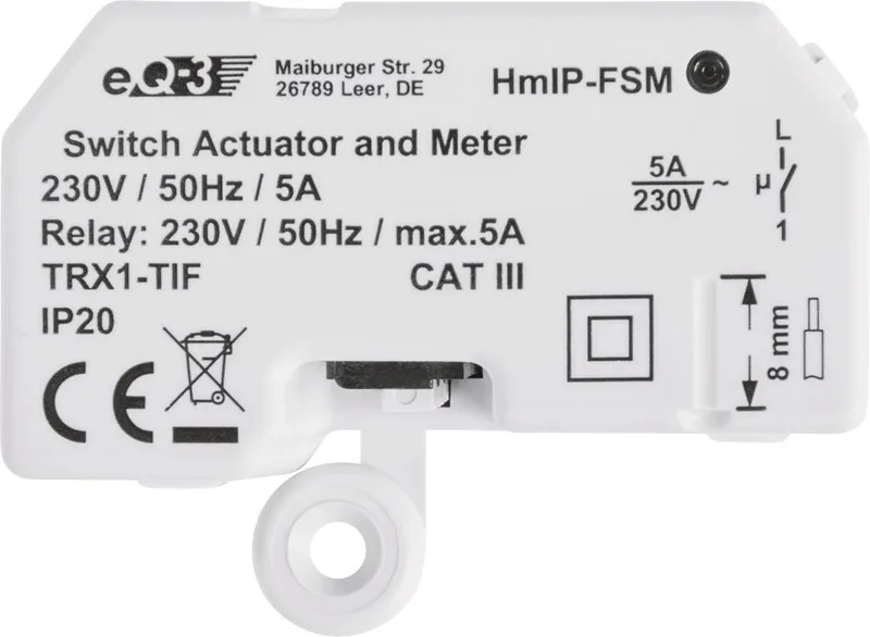 Schalt-Mess-Aktor - Unterputz (142721A0) Smart-Home-Zubehör de Homematic IP en Blanc – photo produit