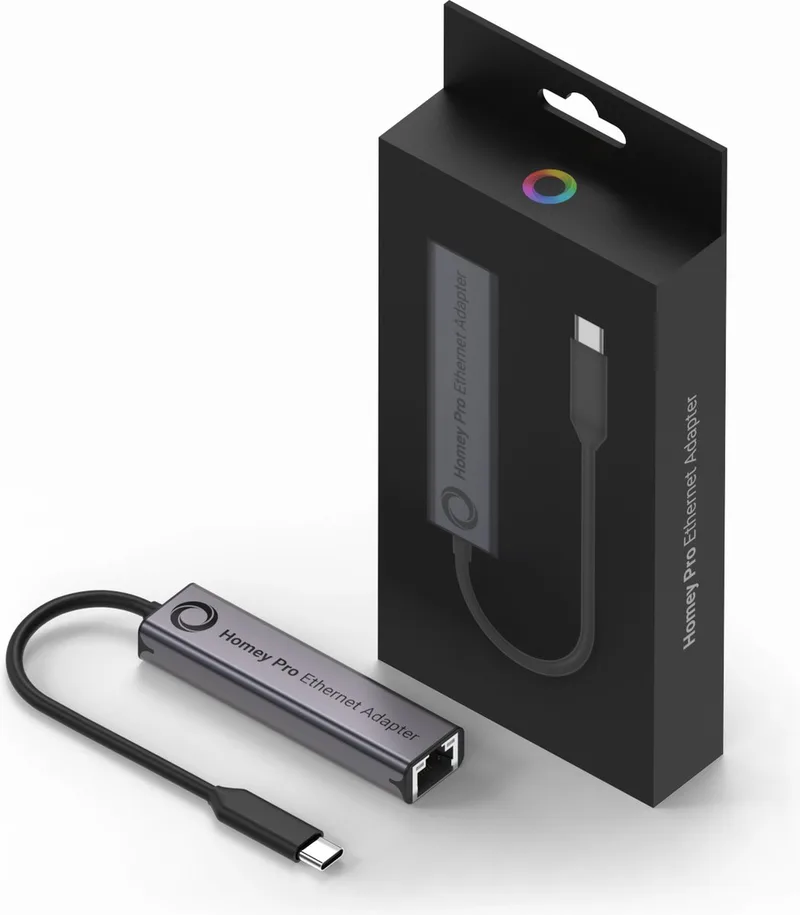 Pro (2023-2026) Ethernet Adapter - Bekabelde verbinding - 1 Gbit/s by Homey in Black – product photo