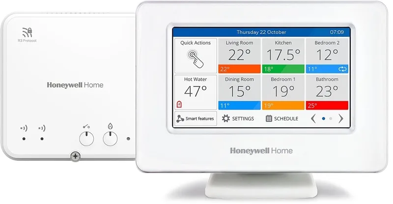 Evohome Wifi single-zone met R9H Control Module van Honeywell Home in Wit – productfoto