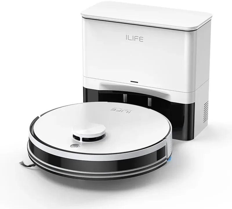 A30 Pro - Robotstofzuiger met dweilfunctie - 5000 Pa - 60 Dagen autonoom legen en laden - 180 min looptijd - Objectdetectie - Multi-floor mapping by ILIFE in White – product photo