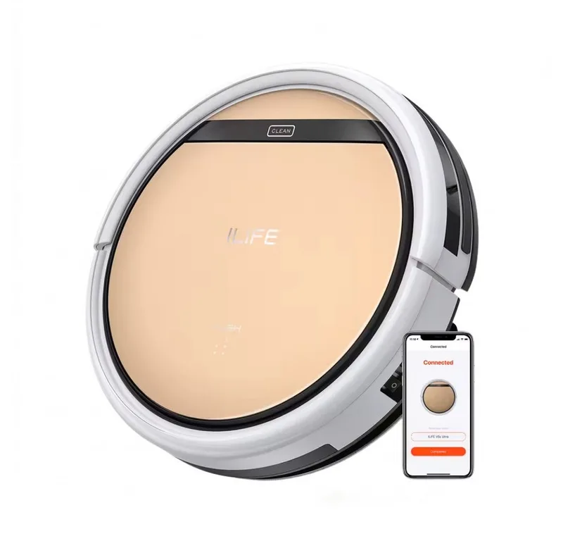 Saugroboter V5s Kabelloser Roboter-Staubsauger mit Ladestation, 40 W, mit Beutel, Automatische Reinigungszyklen, Anti-Verwicklungs-Design by ILIFE in White – product photo
