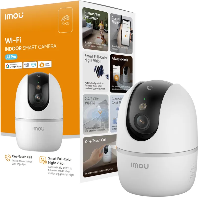 A1 Pro 2K - Beveiligingscamera - Binnen - Oproepknop - Huisdierdetectie fra Imou i Hvid – produktbillede