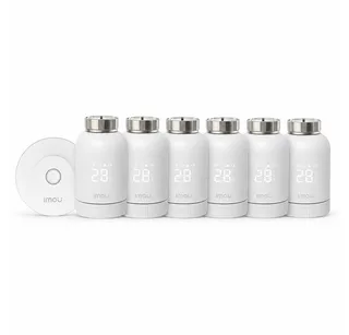 Heizkörperthermostat TRV1 Smart Home mit Gateway ZG2, ZigBee 3.0, App-Steuerung, (Spar-Set, inkl. Adapter-Set) Fenstererkennung, Geofencing fra Imou i Hvid – produktbillede 1 af 5