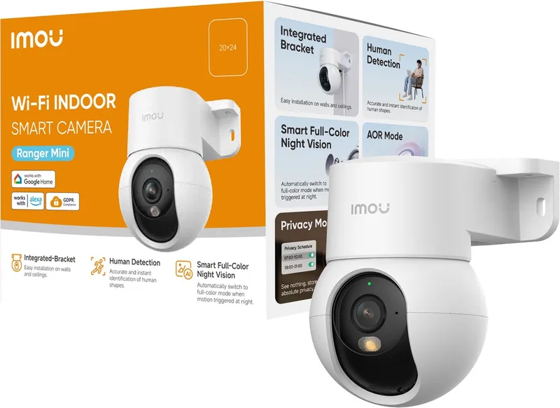 Ranger Mini – Beveiligingscamera – Binnencamera – 2K / 3MP Full HD – Draai- en kantelfunctie – Slim volgen - Slim kleurennachtzicht van Imou in Wit – productfoto