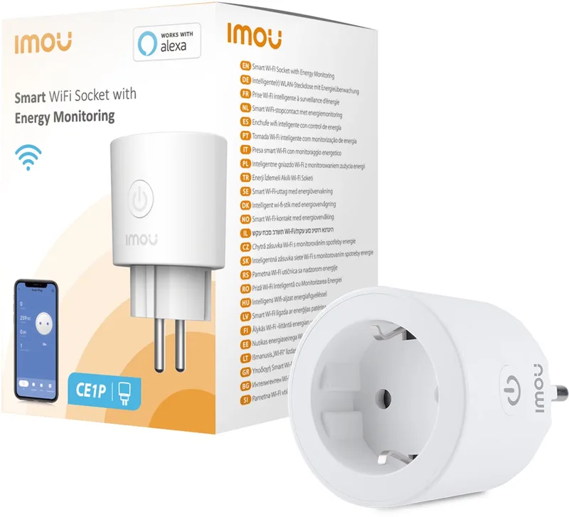 Smart Plug CE2P – Slimme Stekker voor aan/uit & Energiemeting – Matter von Imou in Weiß – Produktfoto