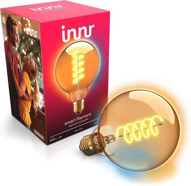 E27 filament lamp - geschikt voor Philips Hue - Zigbee - LED smart bulb - warmwit tot koelwit licht - Globe - slimme verlichting - dimbaar - 640 lumen - 1 pack