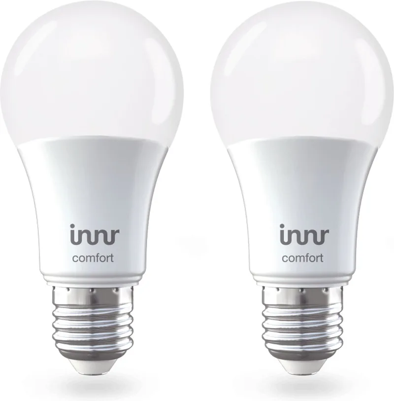 slimme lamp E27 ambiance white - werkt met * - warmwit tot helder wit - Zigbee smart LED - dimbaar en tunable - 2 pack från Innr – produktbild