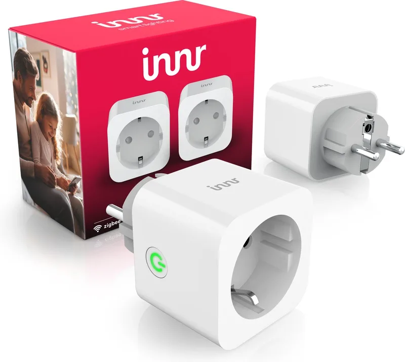 slimme stekker - Zigbee - geschikt voor Philips Hue - smart plug met energiemeter - smartplug - 2 stuks by Innr in White – product photo