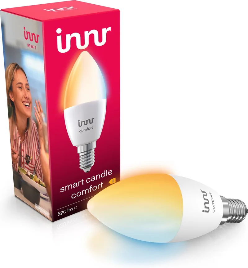 smart E14 LED lamp - geschikt voor Philips Hue - Zigbee bulb - warmwit tot koelwit licht - slimme kaarslamp - dimbaar - 520 lumen - 1 pack by Innr – product photo